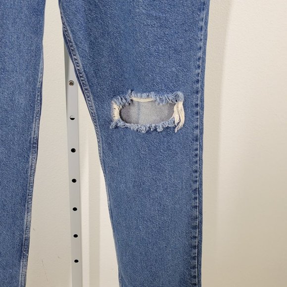 FREE PEOPLE/ WTF lasso straight distressed jeans Sz 31 NEW - Picture 6 of 10